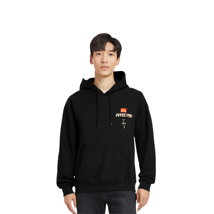 Shop Travis Scott Cactus Jack x 麥當勞聯名黑色Logo連帽衫 男女通用款 TC-26
