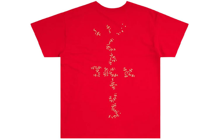 Lookbook Travis Scott Cactus Jack x 麥當勞芝麻III紅色圖案T恤。 CJMDSS13