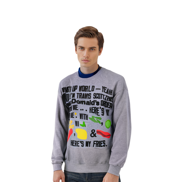 Travis Cactus Jack McDonald's CPFM Logo Gray Crewneck Sweatshirt Unisex TC-17 圖 4