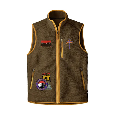 Travis Cactus Trails Full-Zip Sherpa Vest Brown