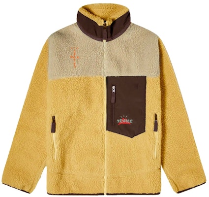 Travis Scott Cactus Trails Tri-Color Full-Zip Sherpa Jacket Gold/Natural/Brown Buy Travis Scott Cactus Trails Tri-Color Full-Zip Sherpa Jacket Gold/Natural/Brown