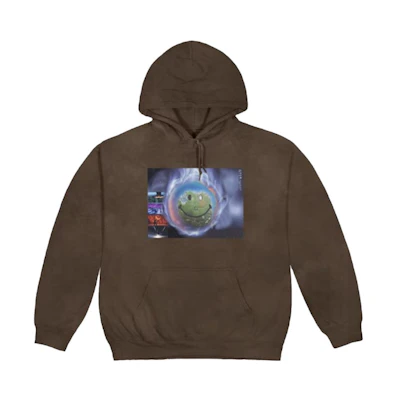 Travis Cartoon Graphic Hoodie Brown TC-486