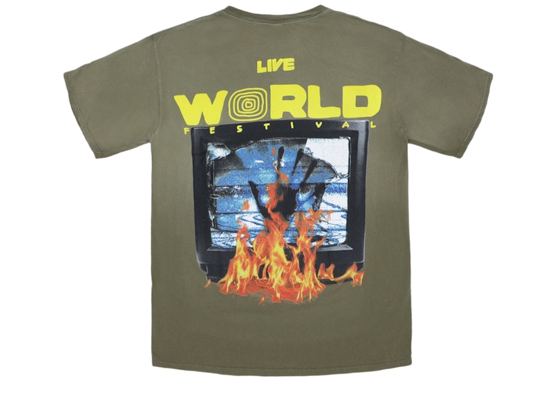 Order Travis Scott 火焰電視棕色 T恤
