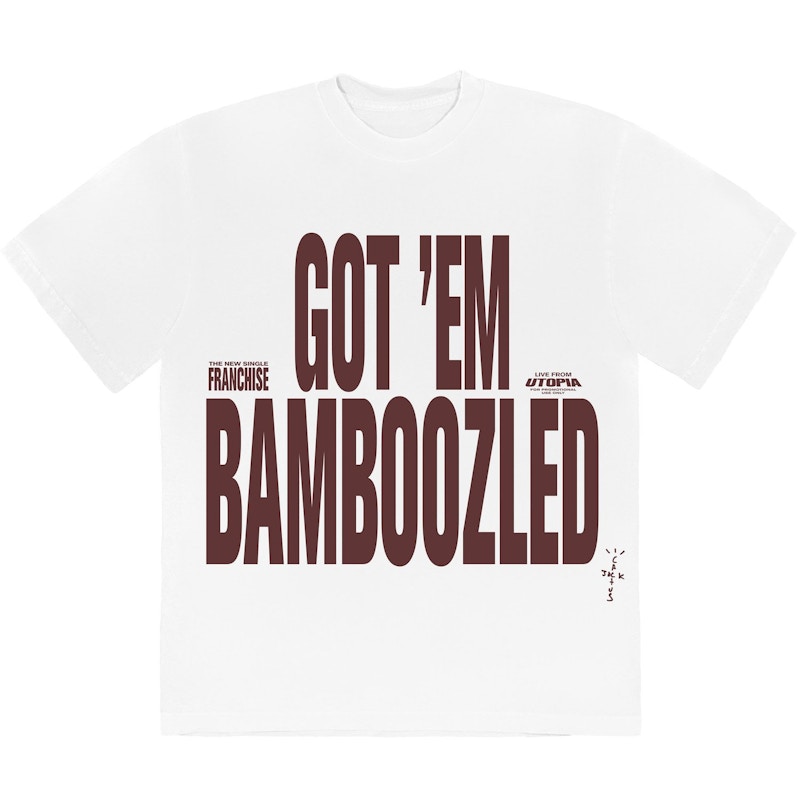 Buy Kaos Putih Travis Scott Franchise Promo II Bamboozled