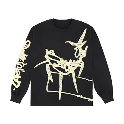 Travis FW22 Graffiti Print Pullover Sweatshirt Unisex Black TS-22FW005