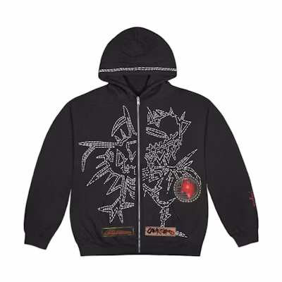 Travis FW22 Graphic Print Zip Hoodie Unisex Black. TS-22FW008