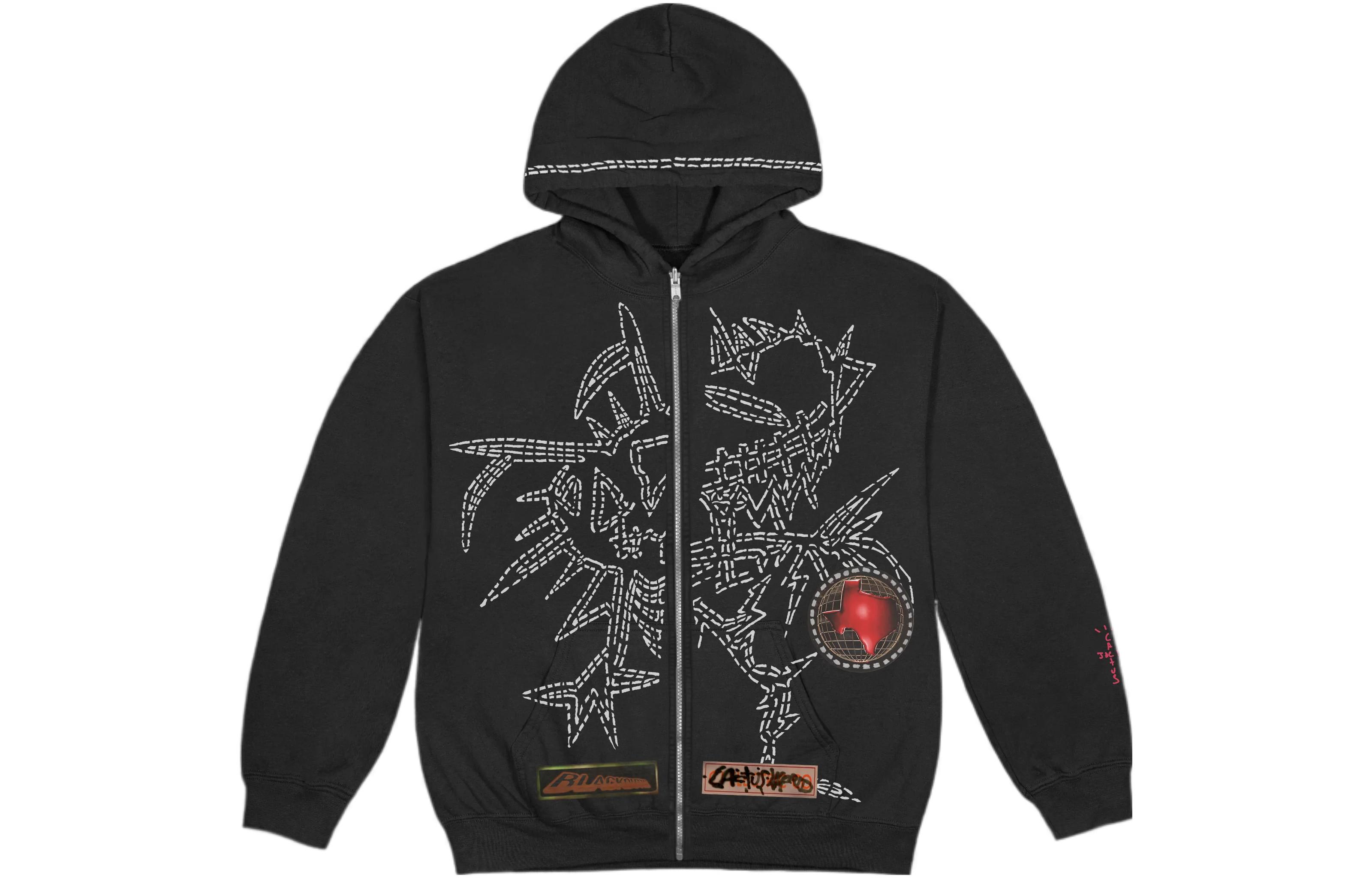 Order Travis Scott FW22 印花拉鍊連帽外套 男女款 黑色 TS-22FW008