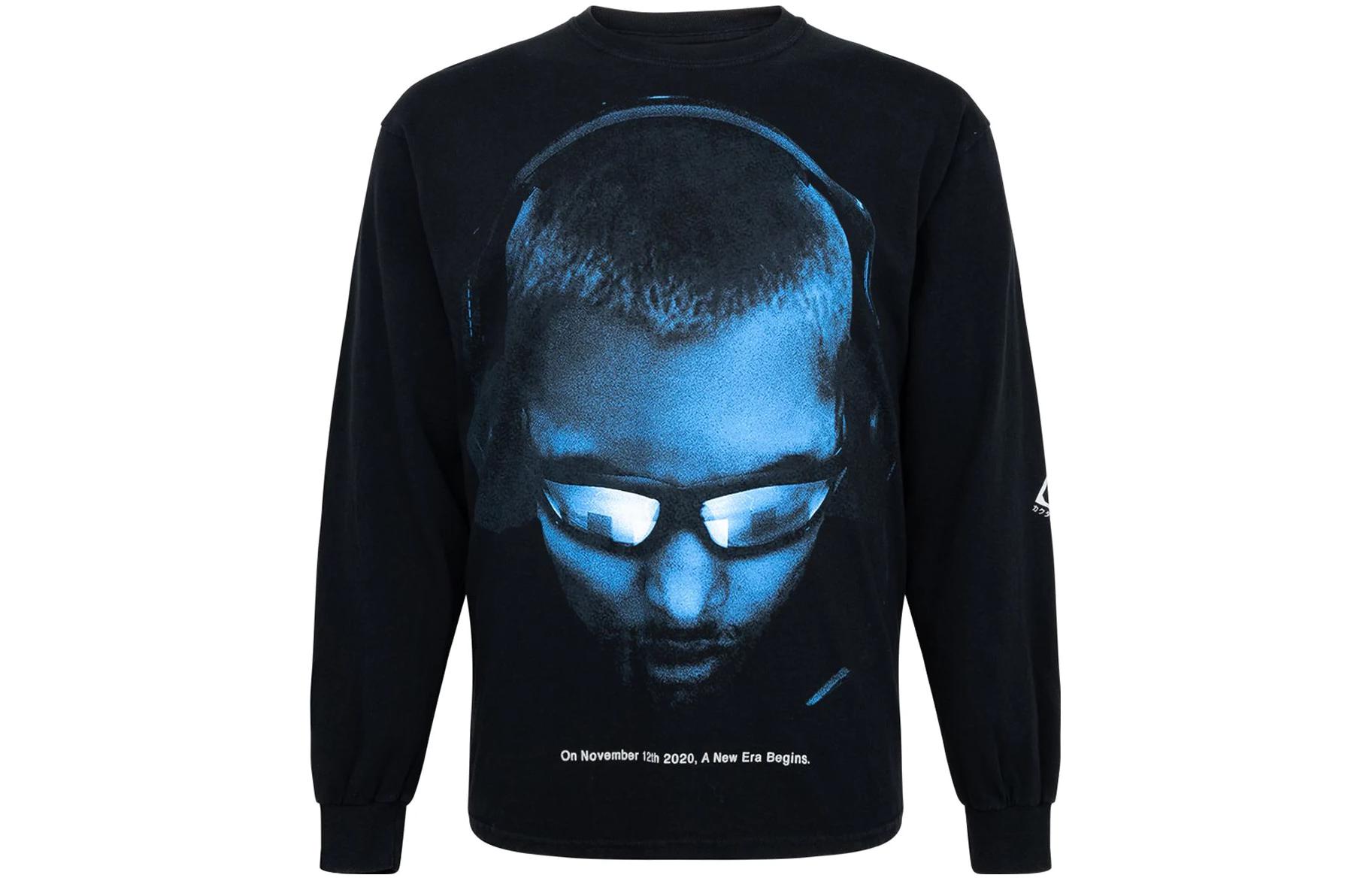 Travis FW22 Portrait Graphic Crewneck Pullover Sweatshirt Black CJPS-LS13