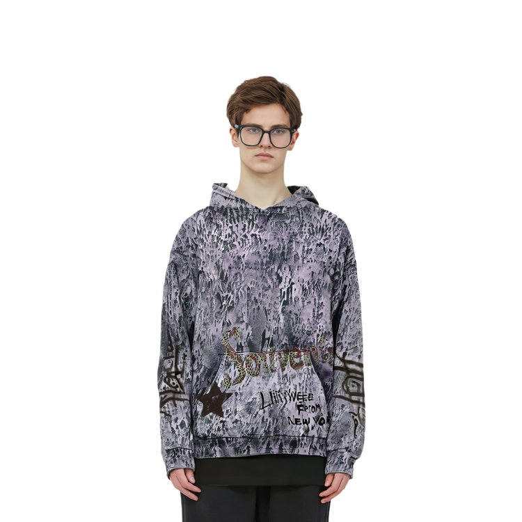 Travis FW23 Letter Print Hoodie Unisex Purple Gray TSCM-HH33 圖 4