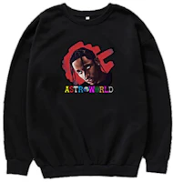 Travis Scott Graphic Oversized Long-Sleeve Sweatshirt Black TC-614 Travis Scott Graphic Oversized Long-Sleeve Sweatshirt Black TC-614