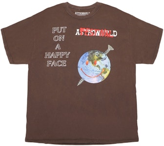 Travis Scott 快乐笑脸音乐节漂白棕色T恤 Buy Travis Scott 快乐笑脸音乐节漂白棕色T恤