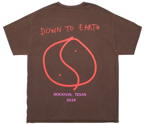 Travis Scott Happy Face Festival Tee Bleached Brown Order Travis Scott Happy Face Festival Tee Bleached Brown
