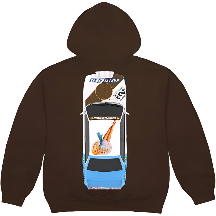 Lookbook Hoodie Pria Coklat Travis Scott Jackboys Car Graphic. TSJBHS415-BROWN