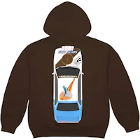 Lookbook 特拉維斯Scott Jackboys棕色汽車圖案男士連帽衫 TSJBHS415-BROWN