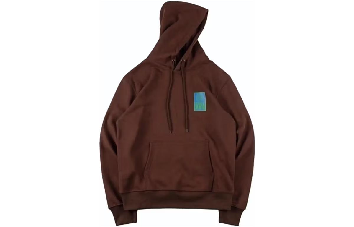 Travis Letter Graphic Hoodie Unisex Brown Long Sleeve AF21-HS22