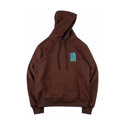 Travis Letter Graphic Hoodie Unisex Brown Long Sleeve AF21-HS22