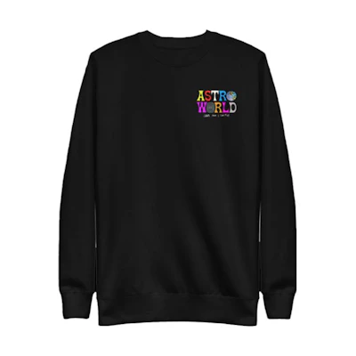 Travis Letter Graphic Unisex Black Crewneck Long Sleeve Sweatshirt TC-618