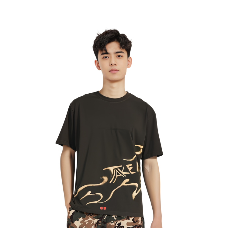 Shop Travis Scott 字母標誌圖案印花純棉男T恤 CJAM-SS01