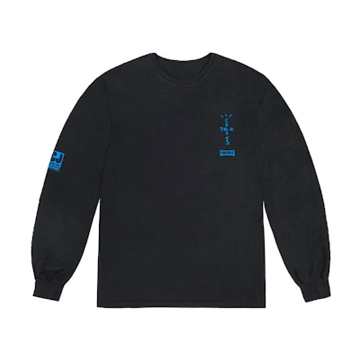 Travis Letter Logo Print Crewneck Long Sleeve Sweatshirt Black CJFN-LS21