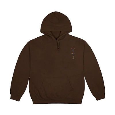 Travis Letter Print Hoodie Brown Long Sleeve Pullover CJMD-HS121