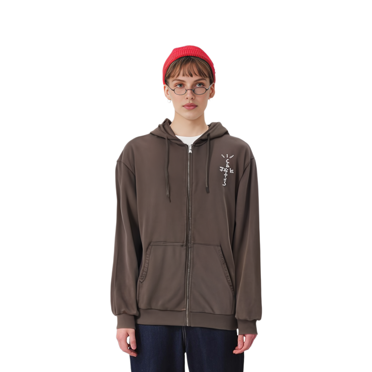Travis Logo Brown Zip-Up Hoodie Jacket Unisex TC-357 圖 4