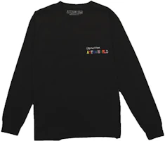 Travis Scott Loose Fit Crewneck Letter Print Long Sleeve Sweatshirt Black Men 83665-109 Travis Scott Loose Fit Crewneck Letter Print Long Sleeve Sweatshirt Black Men 83665-109