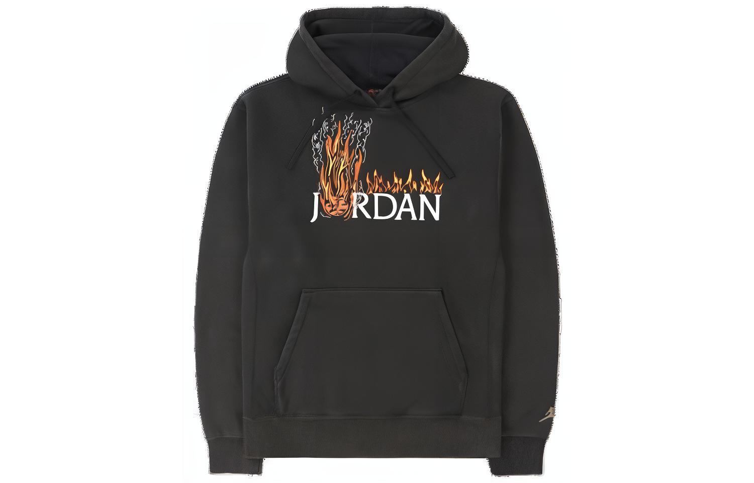 Travis MJ Fleece Hoodie Letter Print Unisex Pullover - Dark Grey TC-472