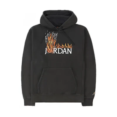Travis MJ Fleece Hoodie Letter Print Unisex Pullover - Dark Grey TC-472