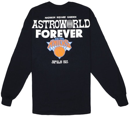 Travis Scott MSG Knicks Long Sleeve Tee Black Order Travis Scott MSG Knicks Long Sleeve Tee Black