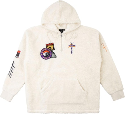 Travis Scott Patchwork Embroidered Sherpa Hoodie Off-White. CJX23016 Buy Travis Scott Patchwork Embroidered Sherpa Hoodie Off-White. CJX23016