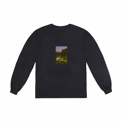 Travis Printed Crewneck Sweatshirt Black TSJB-LS21-BLACK