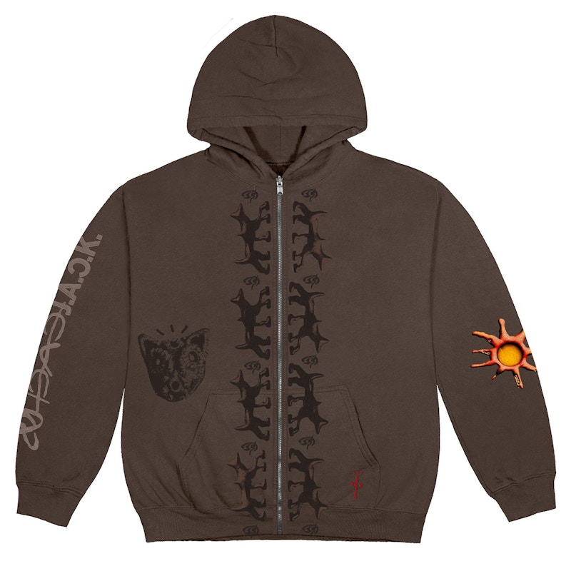 Travis Scott Reverse Dog Zip Up Hoodie 'Brown'