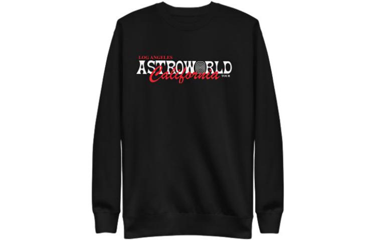 Travis SS23 Black Crewneck Pullover Sweatshirt with Letter Print for Men TC-684