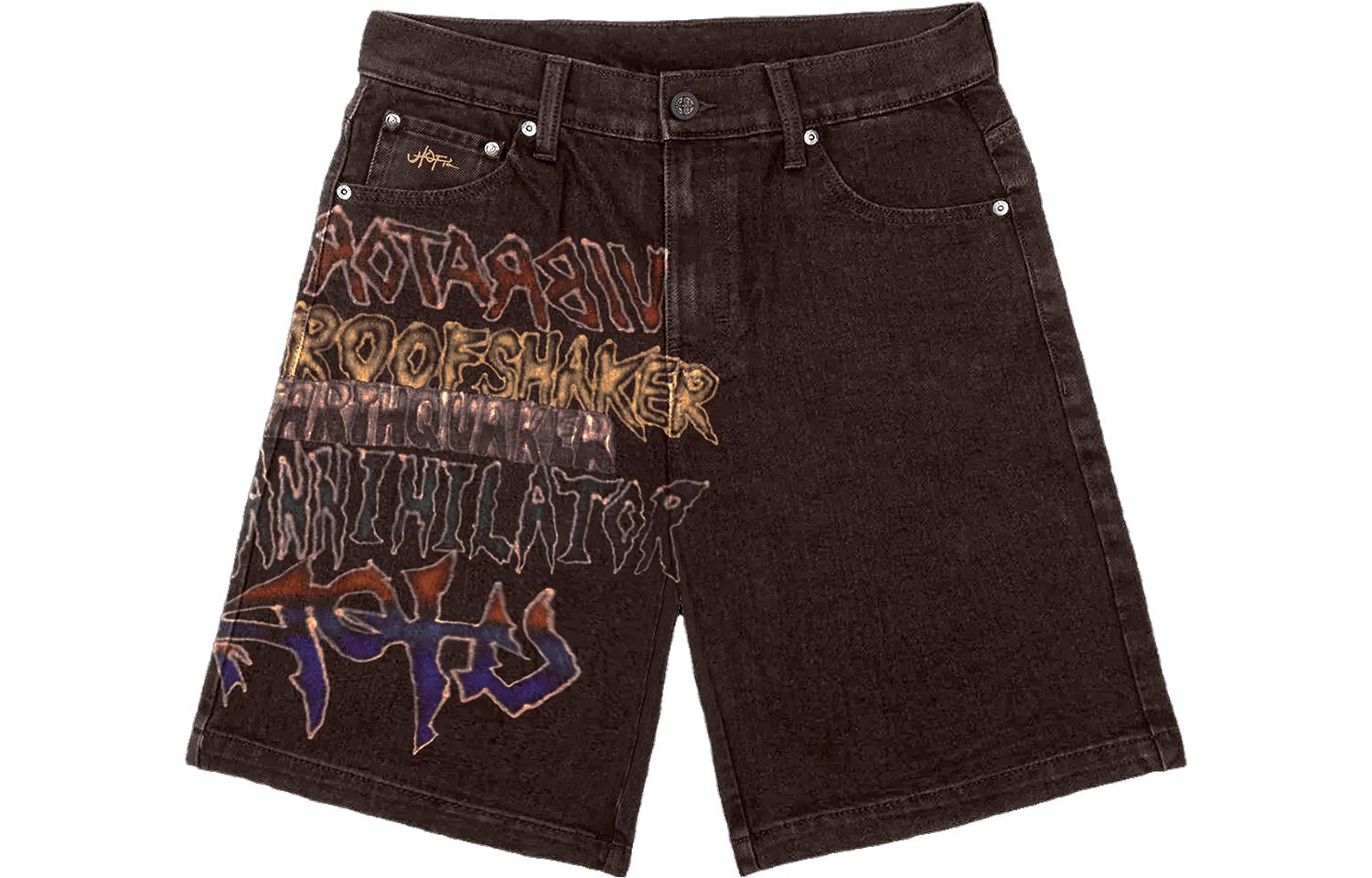 Travis Scott SS23 UTOPIA Denim Shorts Vintage Letter Print Unisex Limited Edition TSUT-PS13