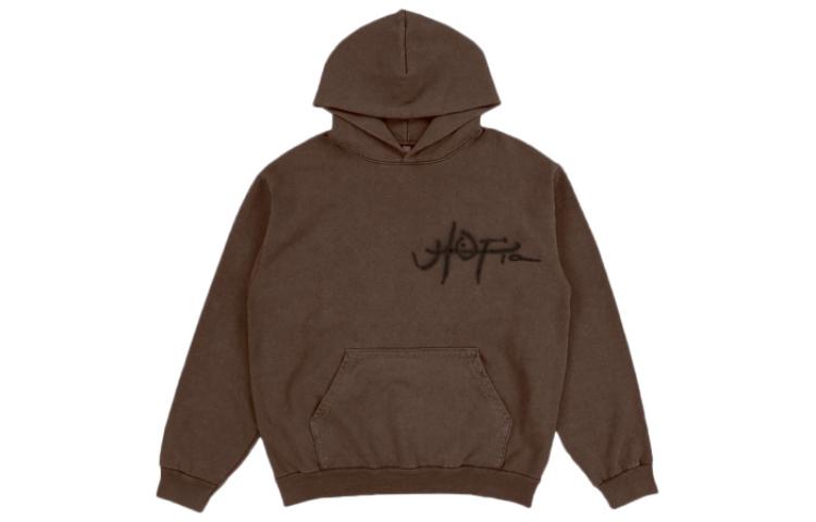 Travis SS23 UTOPIA Letter Print Pocket Pullover Hoodie Brown Unisex TSUT-BS12