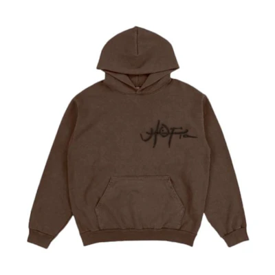 Travis SS23 UTOPIA Letter Print Pocket Pullover Hoodie Brown Unisex TSUT-BS12