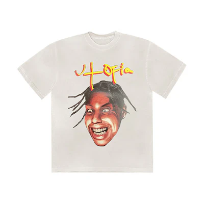 Travis SS23 UTOPIA Limited Tee White – Unisex Logo Graphic Short-Sleeve Shirt TSUT-SS05