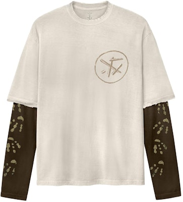 Travis Scott SS24 联名款卡其色长袖T恤 男女同款圆领上衣。 CJSS-SS02 Buy Travis Scott SS24 联名款卡其色长袖T恤 男女同款圆领上衣。 CJSS-SS02