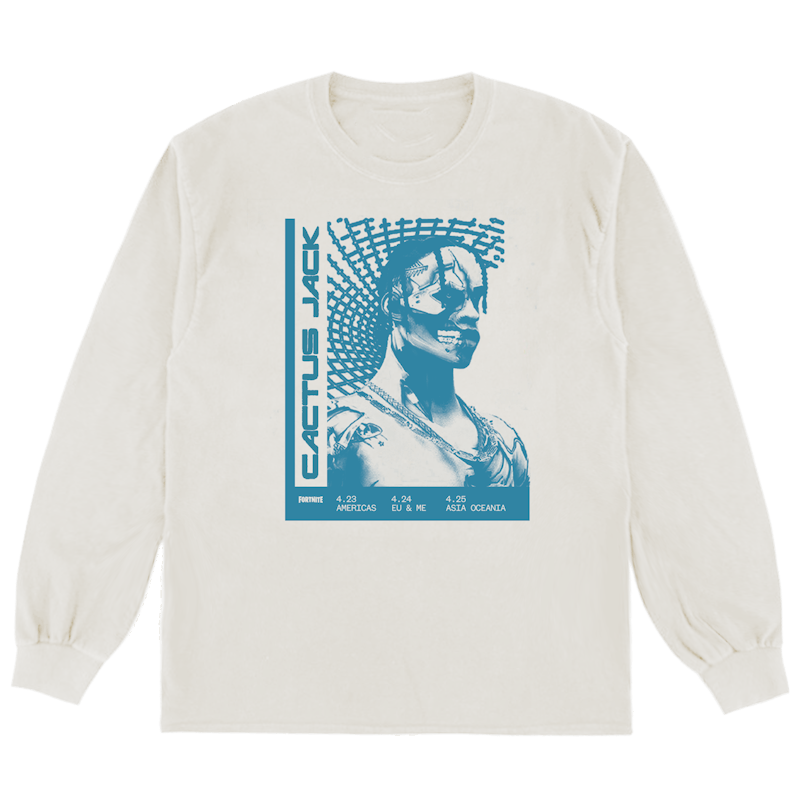 Travis Scott T-3500 Repeat L/S Tee White