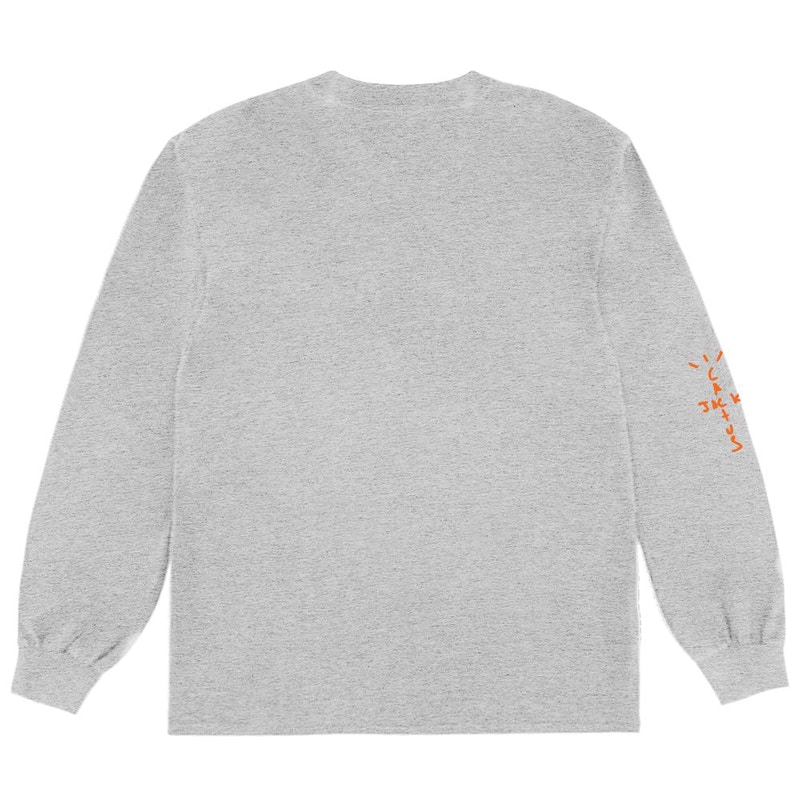 Order Travis Scott Trading Co. Baju Lengan Panjang Abu-abu Heather