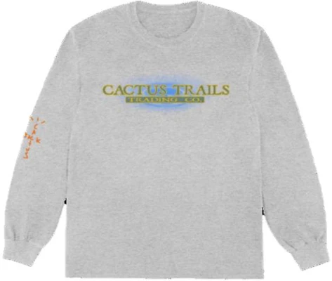Travis Scott Trading Co Gray Long Sleeve Crewneck T-Shirt TC-637 Buy Travis Scott Trading Co Gray Long Sleeve Crewneck T-Shirt TC-637