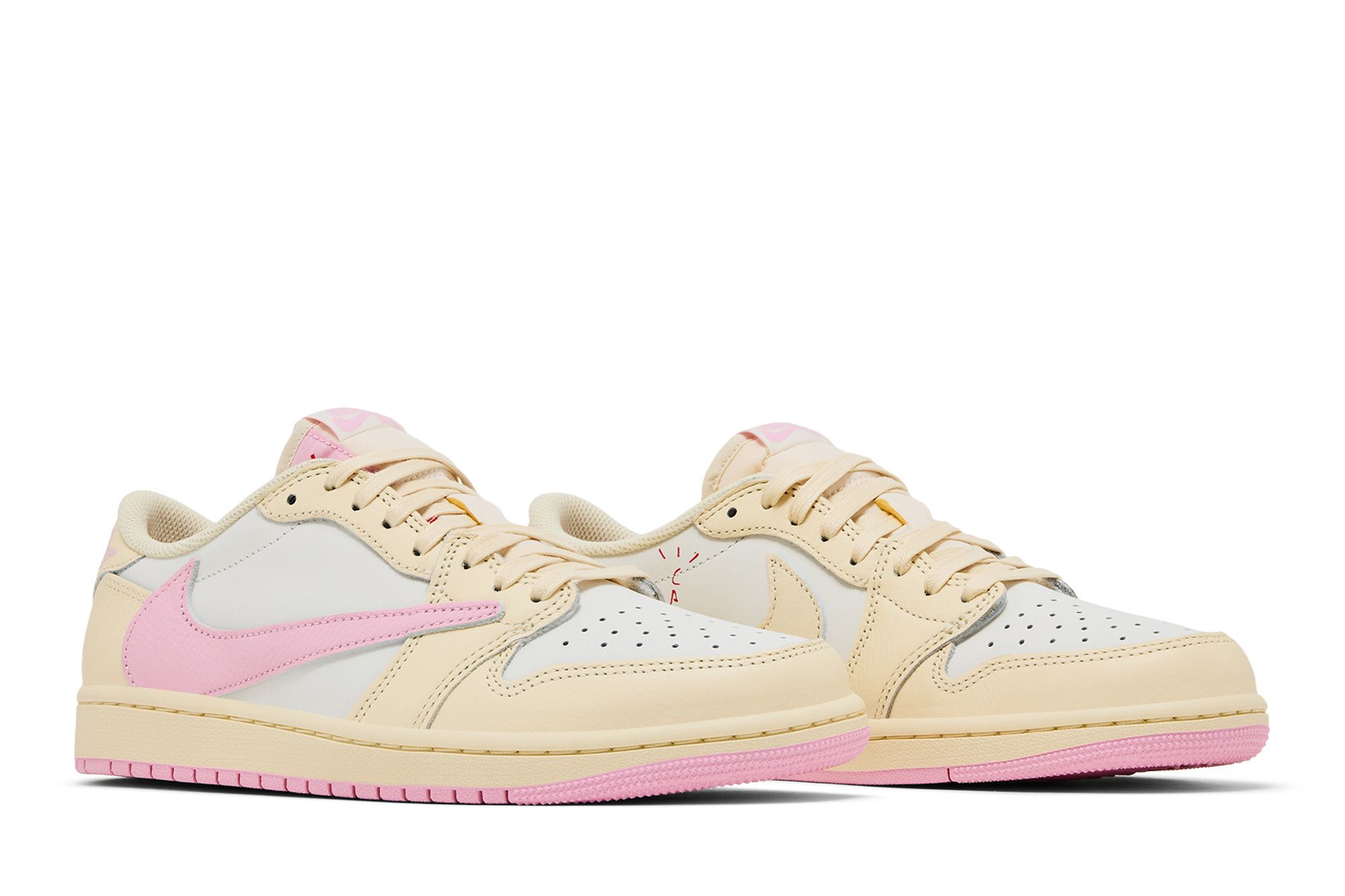 Cheap Travis Scott x Air Jordan 1 Retro Low OG ''Muslin Pink'' Sepatu Sneakers IQ7604-100