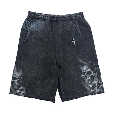 Travis Air Jordan SS24 Skull Graphic Cargo Shorts Unisex Black. CJJJ-BS05