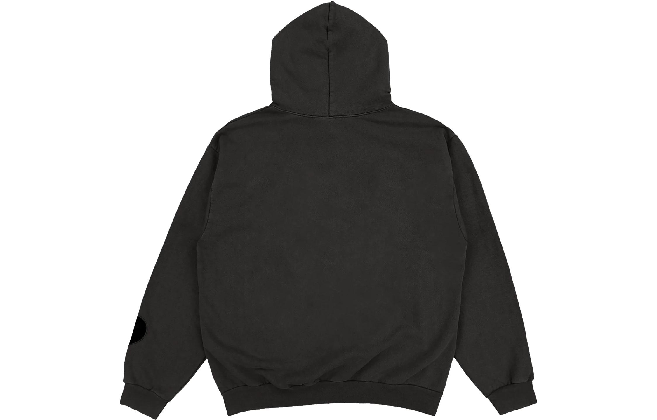 Lookbook Travis Scott x 愛彼 FW23 非對稱印花黑色拉鍊連帽衫 男女通用。 CJAP-HZ14