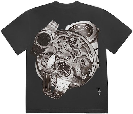 Travis Scott 聯名 Audemars Piguet FW23 黑色圖案印花中性短袖 T 恤 CJAP-SS01 Lookbook Travis Scott 聯名 Audemars Piguet FW23 黑色圖案印花中性短袖 T 恤 CJAP-SS01