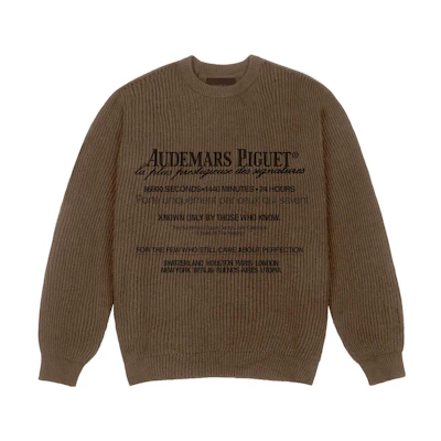 Travis Audemars Piguet FW23 Embroidered Brown Unisex Crewneck Sweatshirt CJAP-AT38