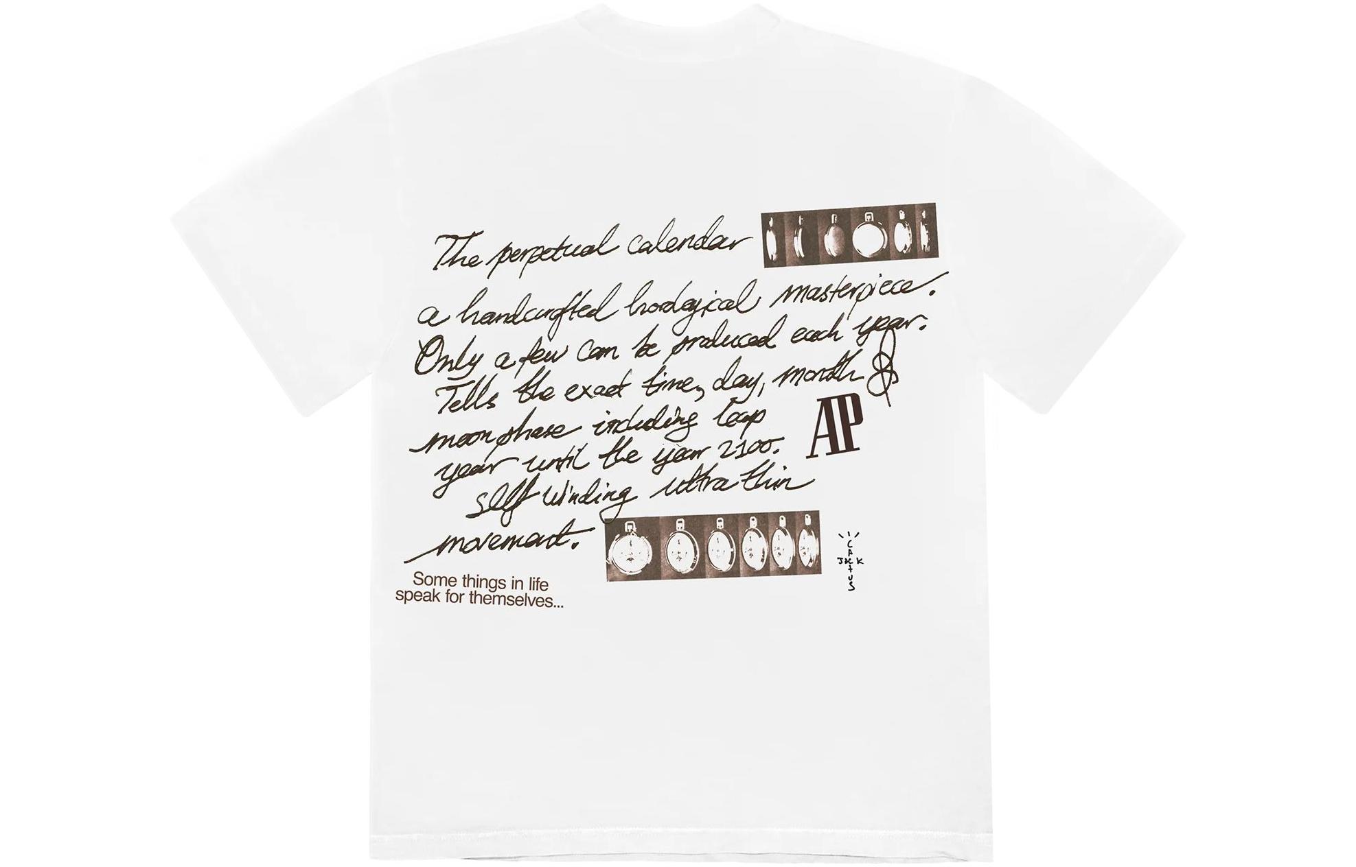 Lookbook Travis Scott x 愛彼 FW23 圖案印花白色中性T恤 CJAP-SS03