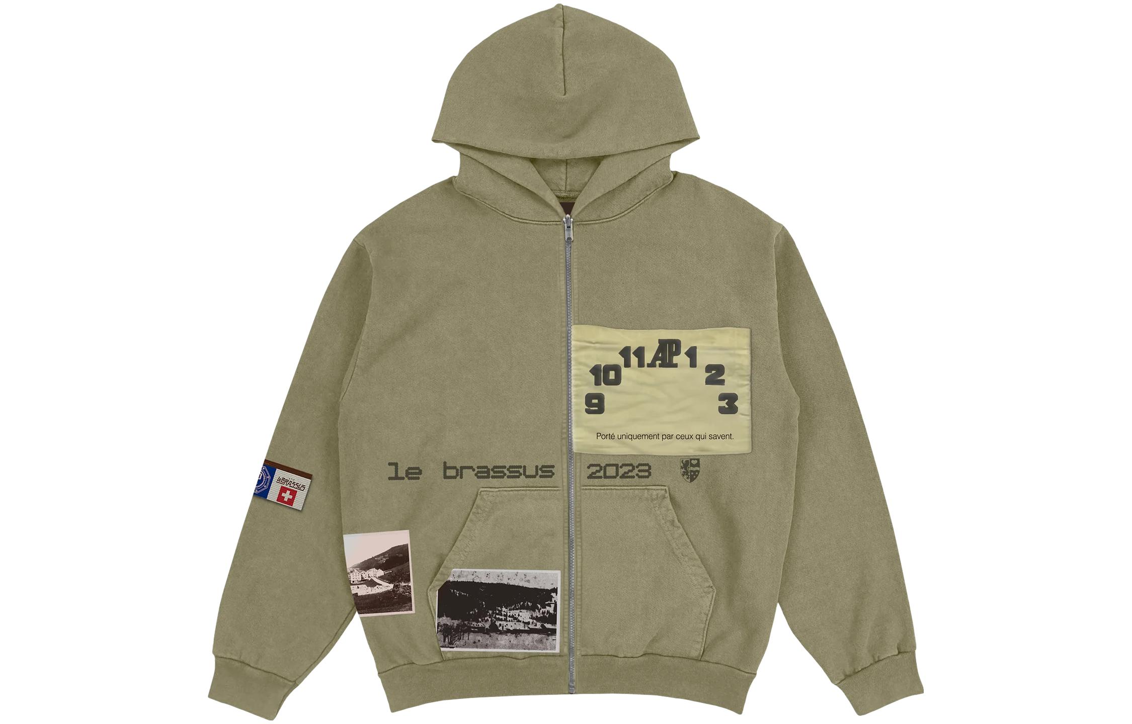 Order Travis Scott x 愛彼 FW23 橄欖綠刺繡Logo拉鏈連帽外套 男女通用 CJAP-HZ13