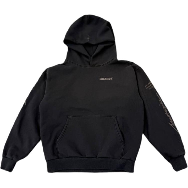 Travis BRABUS FW24 Distressed Hoodie with Kangaroo Pocket Black Unisex. ETCJ-BB-HS01 圖 2