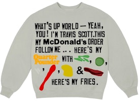 Travis Scott x CPFM 4 CJ Script Crewneck Sweatshirt Grey Travis Scott x CPFM 4 CJ Script Crewneck Sweatshirt Grey